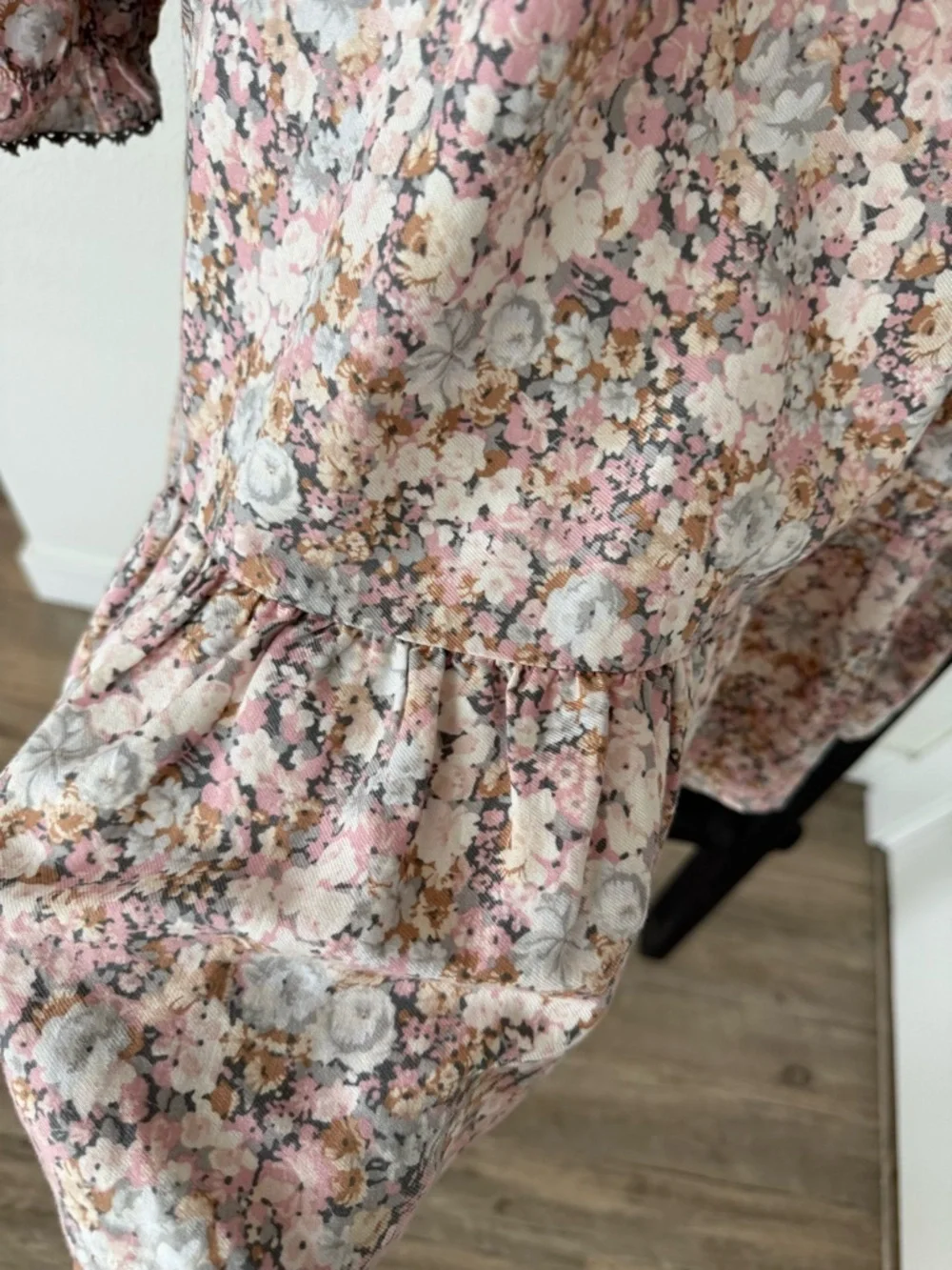 Janie and Jack Pink Floral Ruffle-Neck Dress 10Y